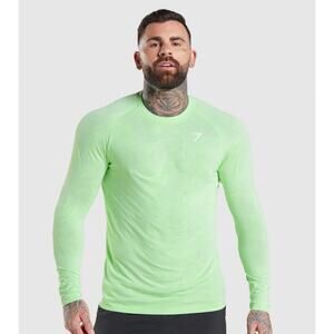 Gymshark Geo Seamless T-shirt Mens XL Neon Green Camo Texture Gym Workout NWOT